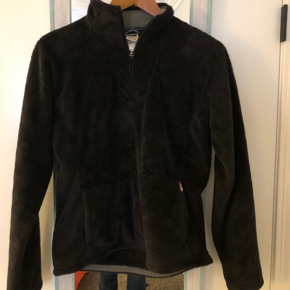 North Face 1/4 Zip brown fleece like new